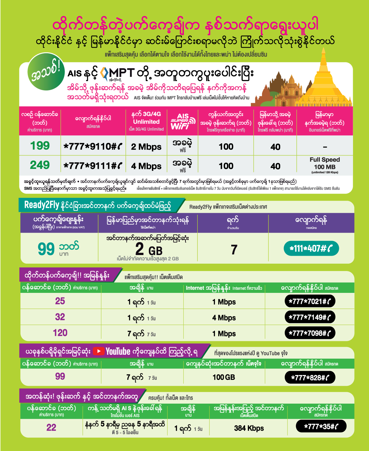 ais myanmar call center number